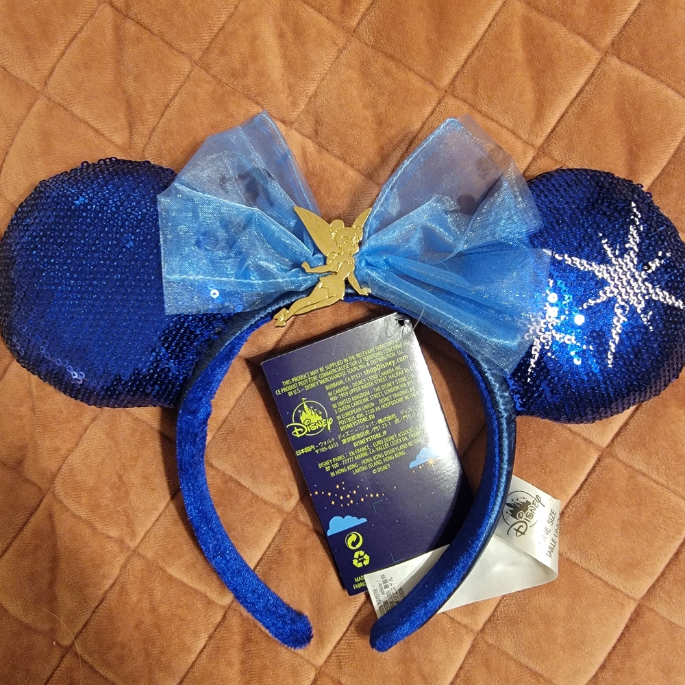 Disney Royal Blue Sequin Mickey Ears with Bow